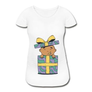 Schwangerschafts T-Shirt „Baby im Geschenkkarton“