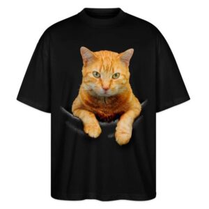 Schwangerschafts T-Shirt „Lustige Katze kommt aus Tasche hervor“